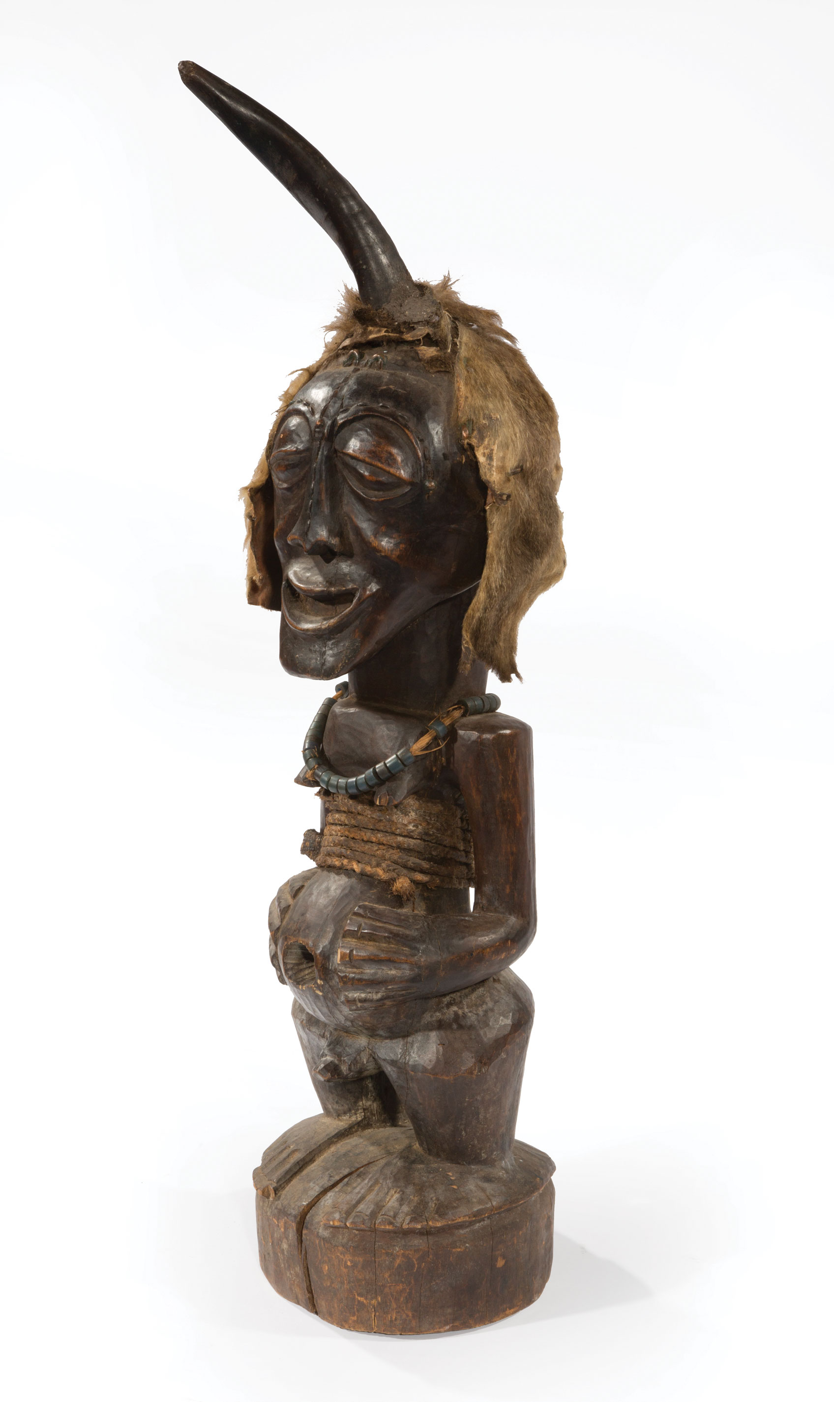 African Carved Wood Hermaphrodite Power Figure , probably Democratic Republic of the Congo, - Image 2 of 2