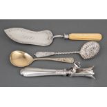 Good Group of French Silver Flatware Serving Pieces , incl. 1st Standard silver gilt serving