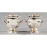 Pair of Decorative Silverplate Melon-Form Wine Coolers , marked "Royal Castle/ Sheffield/ EP",