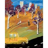 Toby Hollinghead (American/Alabama, b. 1953) , "New York City Taxie [sic]", acrylic on canvas,
