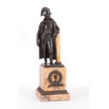 Patinated Bronze Figure of Standing Napoleon , French foundry mark on self-base, h. 11 3/4 in., w. 5