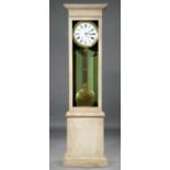 Stanislaus Fournier Tall Case Clock , mid-19th c., New Orleans, the round enamel dial marked "S.