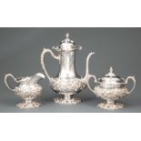 Redlich Sterling Silver Coffee Service , act. New York, 1895-1946, incl. coffee pot, covered sugar