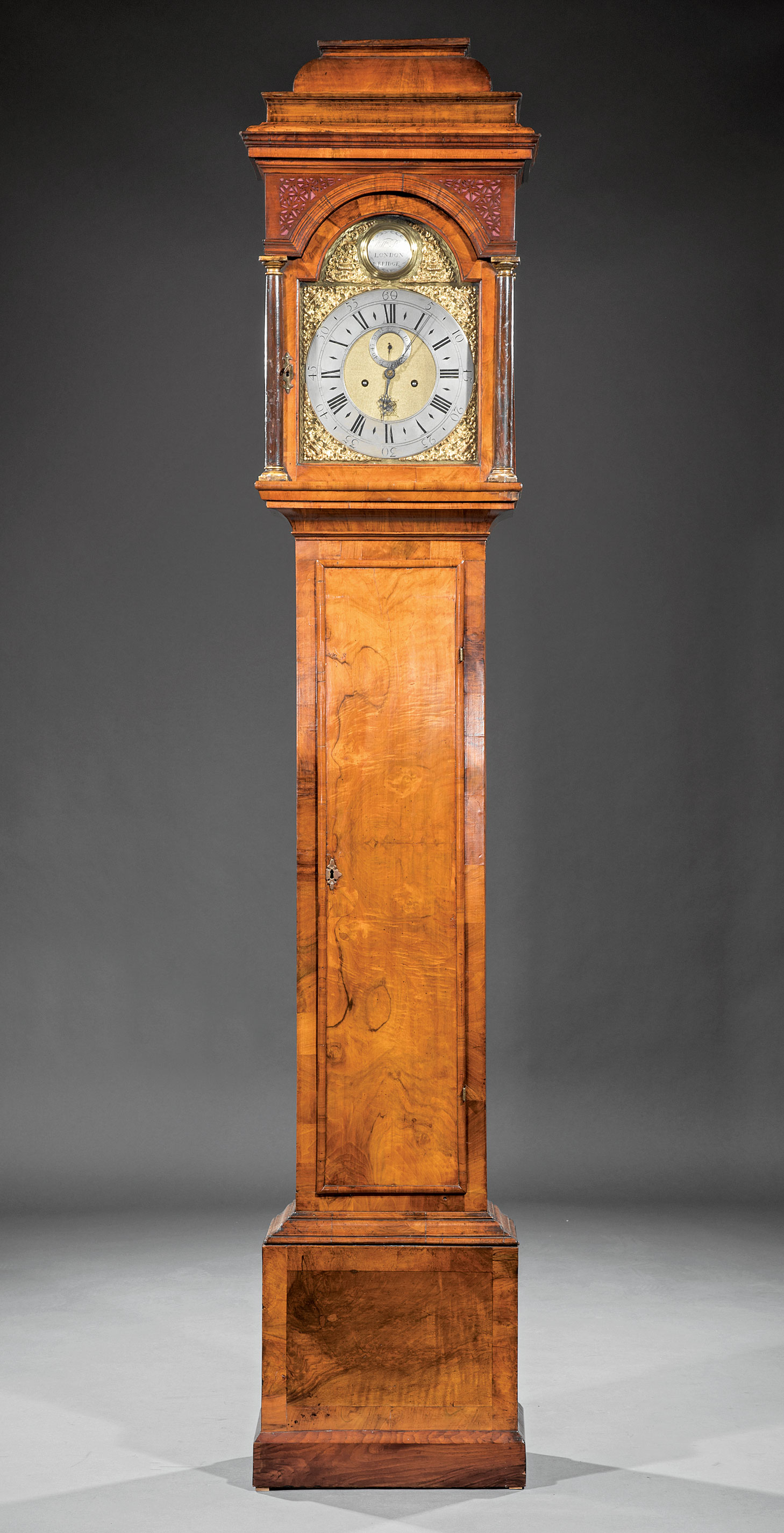 George II Burl Walnut Tall Case Clock , c. 1727, by William Post, London Bridge, eight day - Image 2 of 3