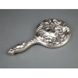 American Art Nouveau Sterling Silver Hand Mirror , c. 1900, l. 9 3/4 in; together with a Gorham "