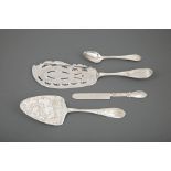 Good Group of American Coin Silver Flatware , incl. "Olive Variant" fish serving knife, S.T. Crosby,