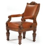 American Carved Oak House of Representative Armchair , c. 1857, attr. to Bembe & Kimbel, New York,