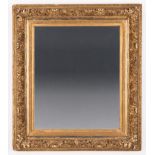Antique French Giltwood Mirror , 19th c., remnants of Paris label en verso, 35 in. x 31 in