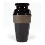 Large Continental Bronze-Mounted Amethyst Glass Vase , probably early 20th c., mounted with