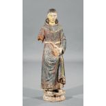 Large Carved and Polychrome Wood Figure of Saint Francis of Assisi , 18th/19th c., h. 44 in., w.