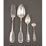 Rare Anthony Rasch Coin Silver Flatware Service, c. 1821-1836, act. New Orleans 1820-1858, marked "