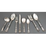Gorham "Buttercup" Sterling Silver Flatware Service, pat. 1899, incl. 12 forks, l. 7 in., 12 knives,