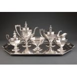 Gorham Sterling Silver Coffee and Tea Service, incl. coffee pot, teapot, covered sugar, creamer