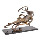 M. L. Snowden (American/California, b. 1952), "Caldera", 2005, patinated bronze, signed, titled "
