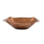 Newcomb College Hammered Copper Bowl, 1919-1923, May Ashbury Jones, floriform shaped bowl, unmarked,
