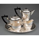 Silver Coffee and Tea Service, probably Indian, marked "SILVER", "GSW" and "92.5", incl. coffee pot,
