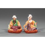 Pair of Jacob Petit Paris Porcelain Sultan and Sultana Room Scenters, mid-19th c., marked "JP", h. 5