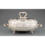 Savannah Coin Silver Presentation Tureen, cartouche engraved "The Democrats of Savannah/ To/Franklin