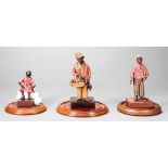 Three Vargas Family Waxwork Figures, "Cotton Picker", "Chicken Seller" and "Man in Hat", one with "