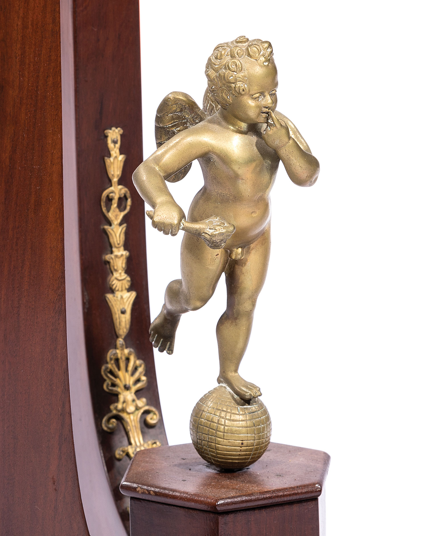 Neoclassical-Style Brass and Bronze-Mounted Mahogany Jardiniere, 20th c., shaped brass gallery, - Image 3 of 3