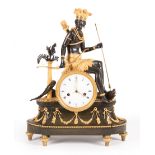 Fine Empire Gilt and Patinated Bronze "Au Bon Sauvage" Mantel Clock, c. 1800, attr. to Jean-Simon