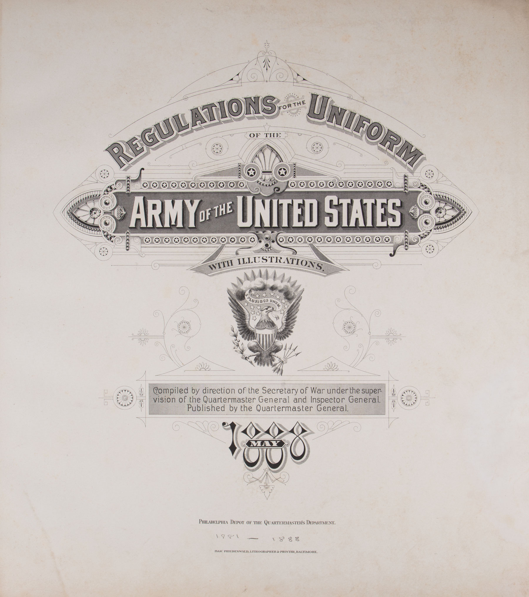 Antique Prints of US Army Uniforms, Regulations for the Uniform of the Army of the United States - Image 2 of 3