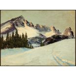 Georg Arnold-Gra (German, 1896-1982), "Mountainous Landscape", oil on canvas, signed lower left, "J.