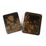 Japanese Hiramaki-e Lacquer Accessory Box/Tebako and Footed Tray, probably late Meiji Period (1868-