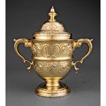 Antique English Sterling Silver Gilt Cup and Cover in the Georgian Taste, Edward Barnard & Sons,