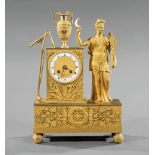 Napoleon III Gilt Bronze Figural Mantel Clock, 19th c., allegorical figure of "Harvest", case