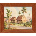 Charles C. McPhee (New Zealander, 1910-2002), "Morning Light, Samoa", 1950, oil on canvas laid on