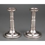 Pair of Late Georgian Sheffield Plate Telescopic Candlesticks, early 19th c., rubbed mark "PATENT"