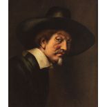 After Rembrandt van Rijn (Dutch, 1606-1669), "The Sampling Officials: Head of Syndic", oil on