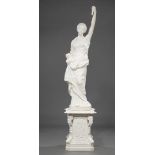 Antique Cast Iron Garden Figure of Victory, h. 61 in.; together with an associated cast iron