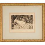 Francis Luis Mora (Uruguayan/American, 1874-1940), "Reclining Nude", etching, pencil-signed lower