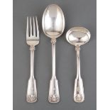 Group of Tiffany "Shell and Thread" Sterling Silver Serving Pieces, incl. serving spoon, l. 9 3/4