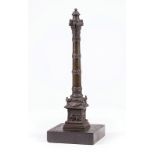 "Grand Tour" Bronze Model of the Colonne de Juillet (July Column), 19th c., on marble base, h. 10