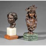 Glenna Goodacre (American, b. 1939), "Bust of a Woman with her Hair in a Chignon", bronze, signed