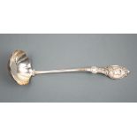 American "Medallion" Pattern Sterling Silver Punch Ladle, Hotchkiss & Schreuder, Syracuse, NY, wc.