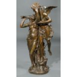 Bronze Figural Group of "Reveil de la Nature", after Emile Louis Picault, signature inscribed and