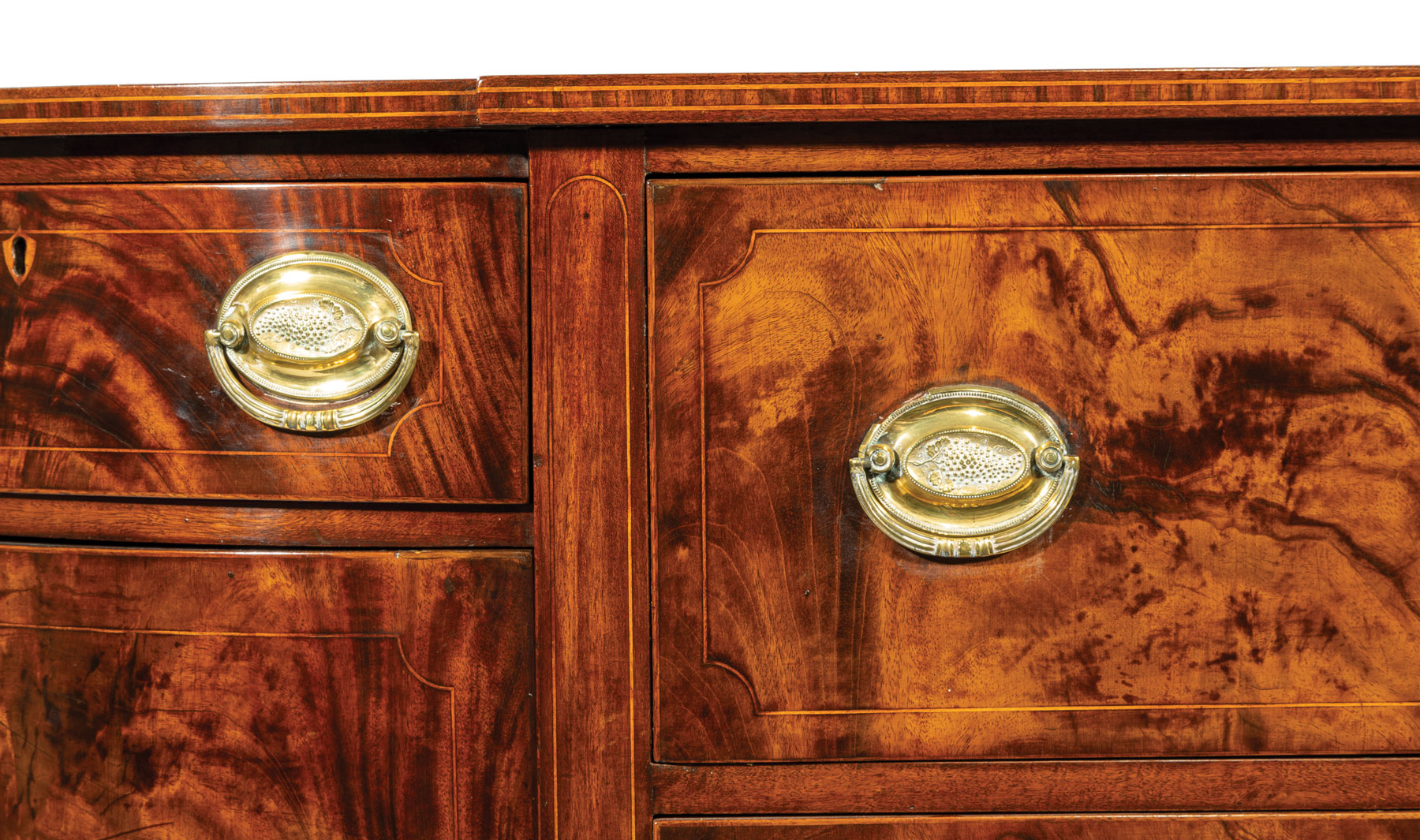 American Federal Inlaid Mahogany Sideboard, late 18th/early 19th c., shaped top, conforming case - Image 3 of 3