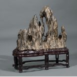 Chinese Scholar's Rock, modeled as a wide mountain range with various peeks and crevices, h. 15 3/