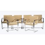 Six Ludwig Mies van der Rohe "Brno" Armchairs, 1999, en suite with previous lot, Knoll, labeled,