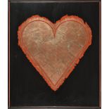 George Bauer Dunbar (American/New Orleans, b, 1927), "Heart", moongold leaf on red and black clay,