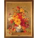 Stefanie Trautweiller (Austrian, 1888-1976), "Still Life of Flowers", oil on canvas, signed lower