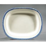 Leeds Blue Feather Edge Creamware Platter, early-to-mid 19th c., marked, l. 18 in., w. 14 1/2 in
