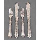 Victorian Sterling Silver Fish Service, John Gilbert, Birmingham, mid-1860s, incl. 6 fish forks