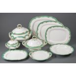 Extensive Coalport Apple Green and Gilt Dinner Service, 1852-1880, several pieces with 1852 registry
