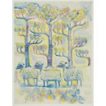 Walter Inglis Anderson (American/Mississippi, 1903-1965), "Sheep and Pine Trees", c. 1943,