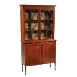 Edwardian Mahogany Bookcase, labeled Maple & Co.